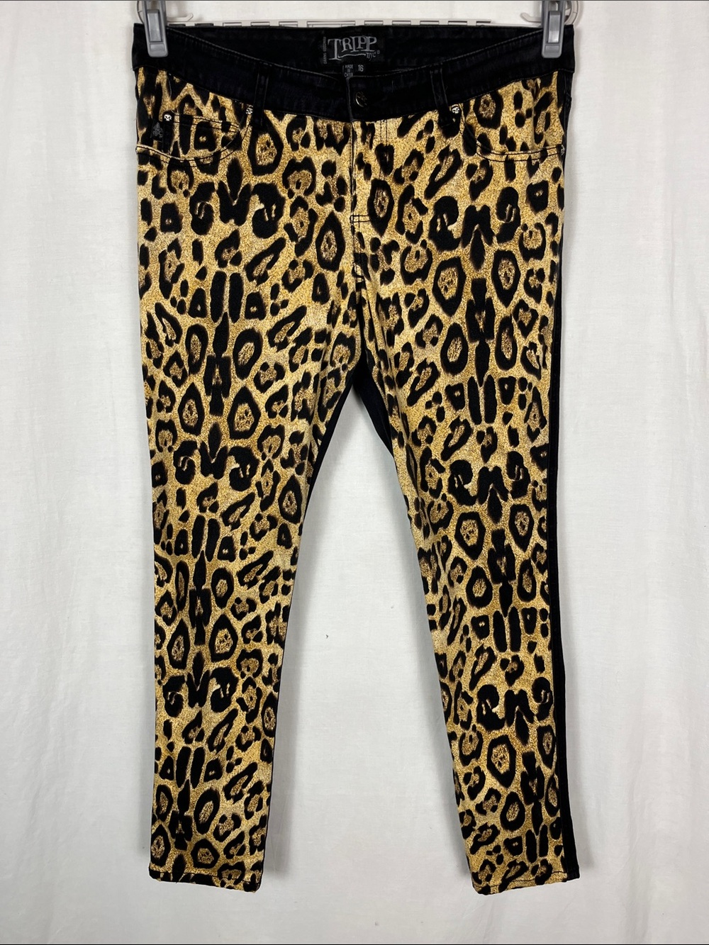 Tripp NYC Daang Goodman Black Cheetah Print High Rise Skinny Jeans